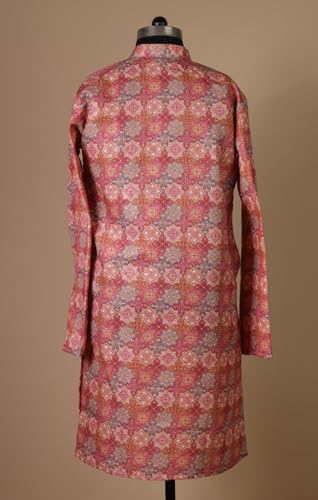 MOXTE Men's Cotton Floral Kurta, L, Design 19 - Image 4