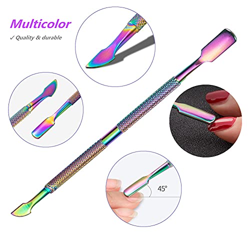 image for FULINJOY 2PCS Cuticle Pusher and Cutter, Stainless Steel Dual Head Cut