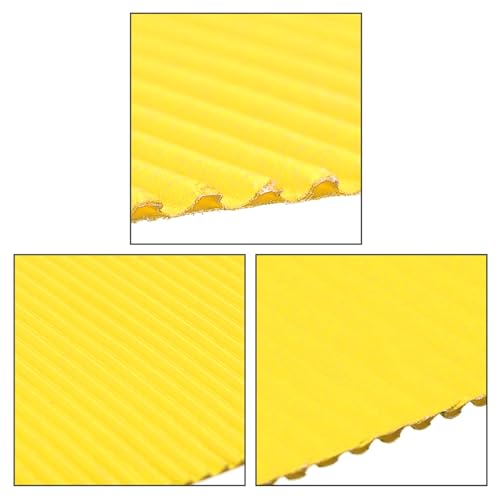 Image of uxcell 10pcs Corrugated Cardboard Paper Sheets,Bright Yellow,11.69-inch x 8.27-inch,for Craft and DIY Projects
