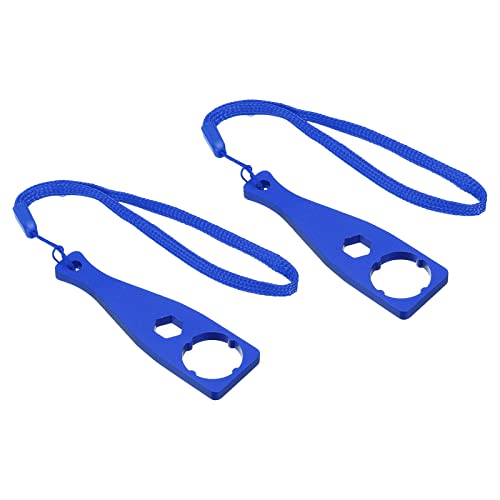 PATIKIL Camera Screw Spanner, 2 Pack Aluminium Alloy Camera Tighten Knob Bolt Nut Screw Wrench with Lanyard for Action Camera Blue