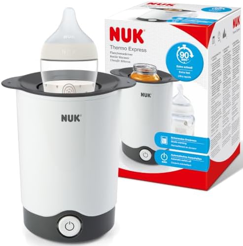 NUK Thermo Express Babyflaschenwärmer | schonendes Erwärmen von flüssiger und breiförmiger Nahrung in 90 Sekunden | automatische Abschaltung | Korb zum einfachen Herausnehmen | EU-