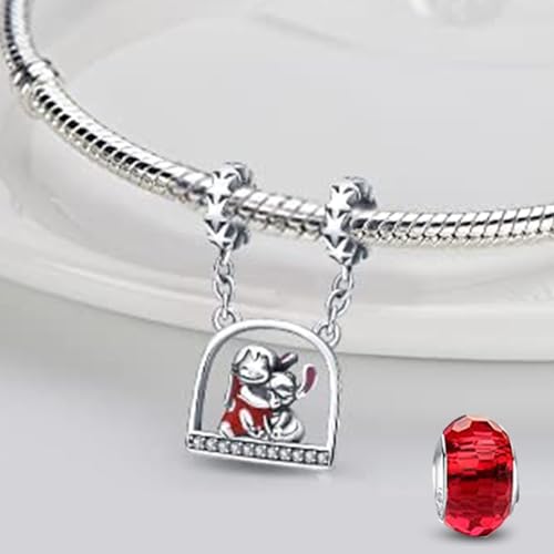 HappyStar 925 Sterling Silver Charm fits Pandora Bracelets Necklace，Pendants DIY Jewelry Gift For Women（With one Spacer Bead Charms）2