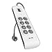 Belkin BSV804VF2M Surge Stripe Protezione dalle Sovracorrenti fino a 900 Joules con 8 Prese, Cavo da 2 m e 2 Porte di Ricarica Condivisa, USB da 2.4 A, Bianco