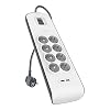 Belkin Surge Plus 8-fach Steckdosenleiste mit Überspannungsschutz (inkl. 2 USB Anschlüsse mit 2,4A, 2m Kabel) weiß/grau…