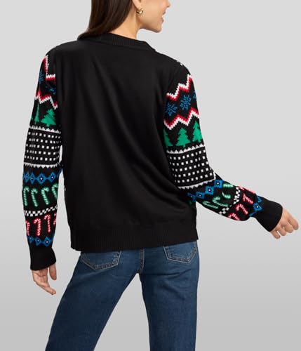 Image of Tipsy Elves Classic Cute Cardigan Ugly Christmas Sweaters for Women with Fun Patterns and Animals