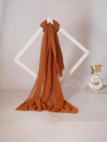 Image of Crinkled PolyCotton Scarf for Women - 180 x 90 cm Stole for Women | PolyCotton Scarf for Summers, Head Cover for Women | Lightweight Scarf for Women | Women Accessory