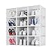 Meerveil Lot de 12 Boîtes à Chaussures Empilable, Rangement Boite Chaussure en Plastique avec Porte, 35 x 25 x 18.7 cm, pour Talons Hauts Pointure Jusqu’à 44 EU/9.5 UK, Transparente