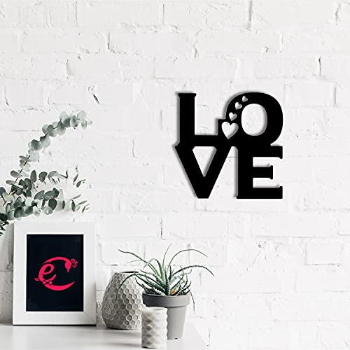 Image of eCraftIndia Wooden Love Hearts Wall Decor for Living Room Bedroom | Home Wall Decor Items | Wall Art for Home Decor| Valentine Gift for Girlfriend Boyfriend Husband Wife Her Him | Valentine Decoration