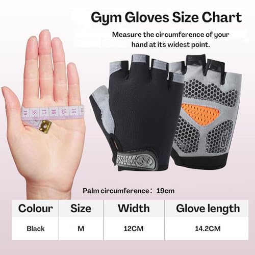 Image of Gym Gloves for Woman, Shock Absorption Half Finger Weightlifting Gloves with Anti-Slip Grip | Liquid Silicone Pad | Breathable & Lightweight | for Gym & Cycling | Wrist Support