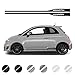 Wraplab Strisce Adesivi Laterali Stickers | per Fiat Abarth 500, 595, 695 (Nero Opaco)