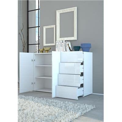 Kasalinea Sideboard Lacquered White Capucine Design 3-L 130 x D 40 x H 81.2 cm White