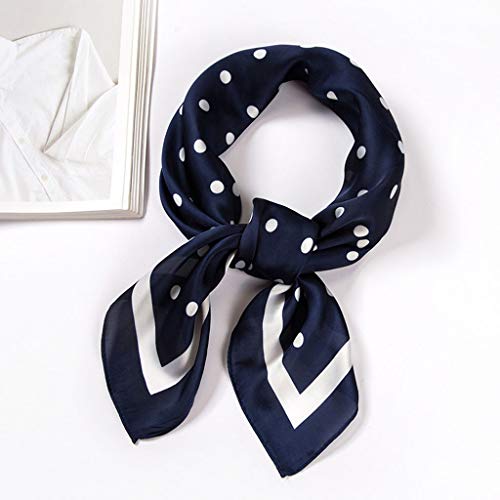 Satin Head Scarf Hair Scarf Silk Head Scarf Silk Bandan𝐚 Silk Hair Wrap Square Scarf Satin Head Scarf (Navy, 70X70cm)2