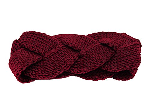 LD DRESS Women Turban Head Wrap Headbands Girl Knitting Button Yoga Turban (Burgundy)