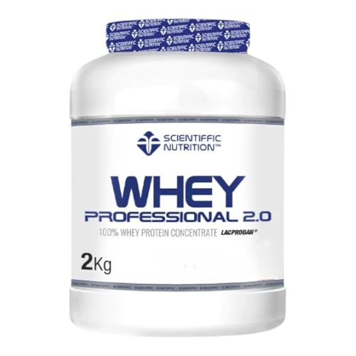 Scientiffic Nutrition   Whey Professional 2.0 Proteinas Whey en Polvo 100% Pura, para Aumentar la Masa Muscular, con Enzimas Digestivas y Lactasa   2kg, Sabor Chocolate.