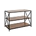 Walker Edison Furniture Company 2 Tier Open Shelf Industrial Wood Metal Bookcase Tall Bookshelf Home Office Storage, 40 Inch, Barnwood Brown