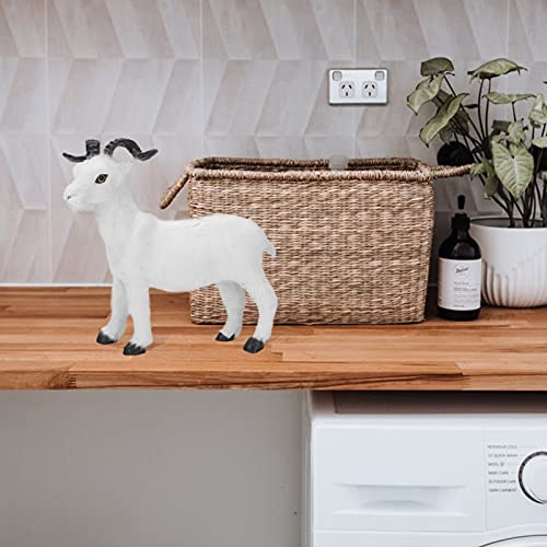 Amosfun Weiße Ziege Figur Handwerk Simulierte Ziege Figur Sammeln Miniatur Land Bauernhof Tiere für Wissenschaft… – Bild 5
