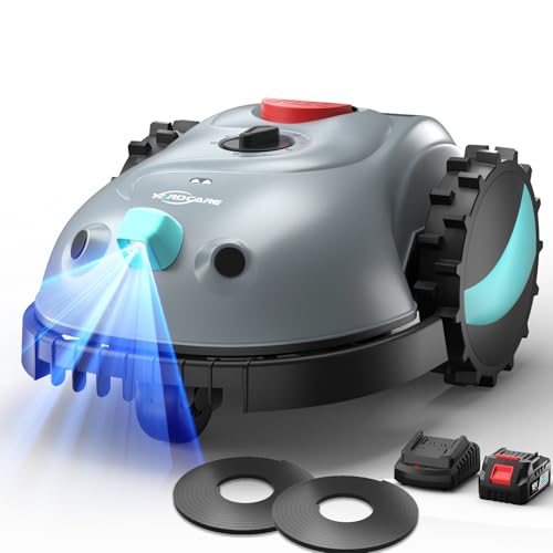 Image of YARDCARE V100 Robotic Lawn Mower - Visual Navigation & Smart Obstacle Avoidance, Adjustable Cutting Height 0.8-2.4 in, Low-Noise Auto Mowing for Small Lawns up to 1,600 sq ft