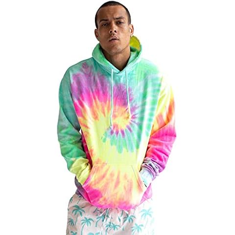 Ragstock Unisex Tie Dye Hooded Sweatshirts (Small, Minty Rainbow) Cover