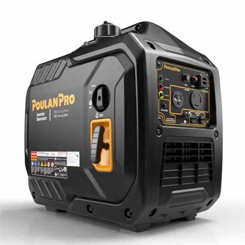 Poulan Pro 2300W Portable Inverter Generator, Quiet Gas Powered Generator for Home Backup, Camping...