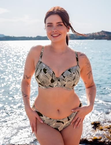 Curvy Kate Underwired Balcony Bikini Top Ripple Reef Padded Womens Ladies Sport Beach Swimwear Black Print Cup Size 40G - Image 2