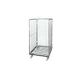 transportcontainer gebraucht  E.S.B. Drahtgitterbehälter mit Stahl-Rollplatte, 3-seitig, Nutzhöhe 1350 mm - Transportcontainer Transportroller Materialcontainer Transportcontainer Transportroller Materialcontainer