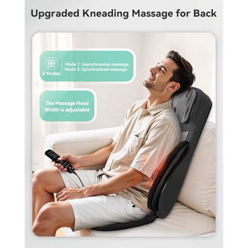 Image of Snailax Shiatsu Neck and Back Massager with Heat, Adjustable-Height Neck Massager Rollers Massage Chiar Pad with Vibration, Chair Seat Massager for Home, Office, Gifts for Men, Women