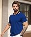 ZITY Mens Polo Shirts Casual Short Sleeve Athletic T-Shirts Classic Contrast Collar Shirt with Pocket Golf Polo Shirt for Men Royal Blue