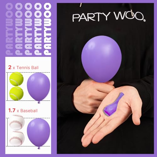 Image of PartyWoo Purple Balloons 100 pcs 5 Inch Purple Latex Balloons for Birthday Baby Shower Anniversary Engagement Wedding Princess Bachelorette Bridal Shower Butterfly Party Decorations Purple-Y15