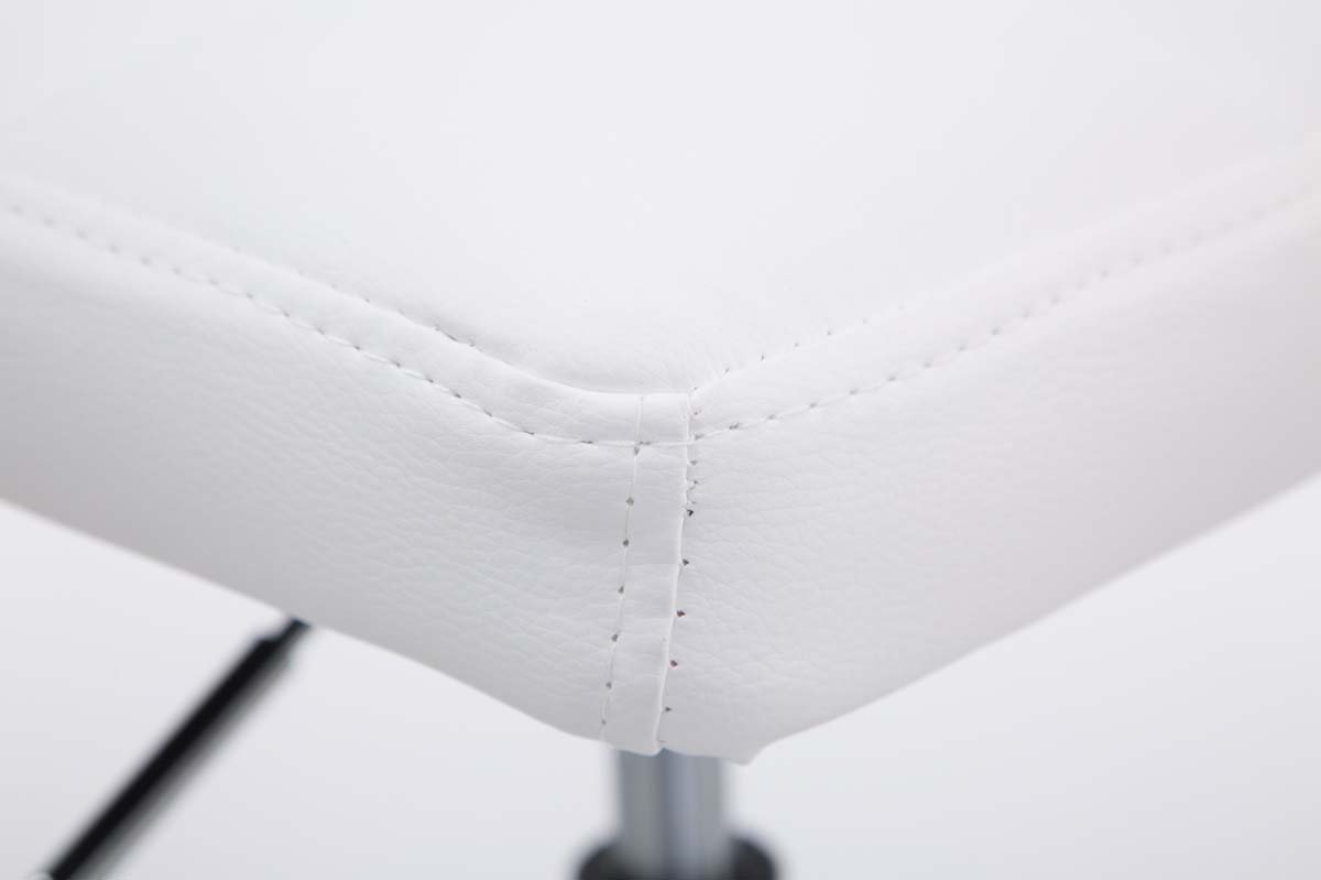 CLP Lot De 2 Chaises Lounge Palma V2 en Similicuir I Siège Rembourré Pivotant Et Réglable en Hauteur I Piètement Métal, Couleur:Blanc