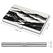 VstaDank Black And White Mountain Business Card Holder Fashion Aluminum Alloy Flip Cover Credit Card Holder High End Professional Name Cards Case Exquisite Pocket Metal Cards Holder for Work