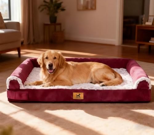 PAWPUBBY XL Orthopedic Dog Bed - Breathable Egg-Crate Foam Sofa