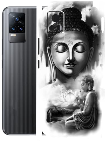 Image of AtOdds - Full Body Back Screen Guard Protector Film - Lamination Wrap Skin Sticker Compatible with VIVO Y73 | Scratchproof Matte Finish (Buddha)