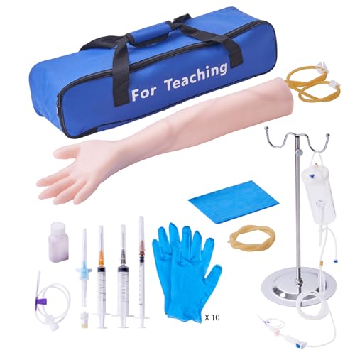 Brazo de entrenamiento de infusión IV VEVOR de PVC con bolsa de transporte para enfermería