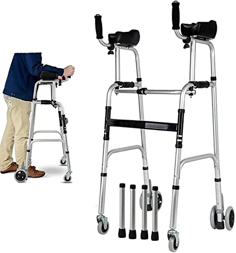 Déambulateur à roulettes pliable en aluminium pour préserver l'autonomie de vos proches
