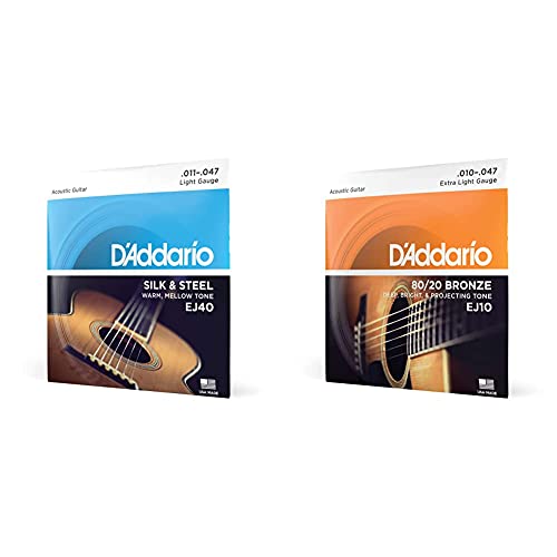 D’Addario EJ40 Cordes en soie/acier pour guitare folk 11-47 & Cordes Guitare Acoustique | Corde Guitare Folk | EJ10… - Les Beatles, Paul McCartney, John Lennon, RIngo Starr, George Harrison D'Addario EJ40 Cordes en soie/acier pour guitare folk 11-47 & Cordes Guitare Acoustique | Corde Guitare Folk | EJ10…