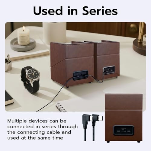 Image of Mcbazel Watch Winder for Automatic Watches, Double Automatic Watch Winder Box with Quiet Japan-made Motor, Automatic Watch Display Storage Rotation Wristwatch Box with 2 Slots (Brown PU Leather)