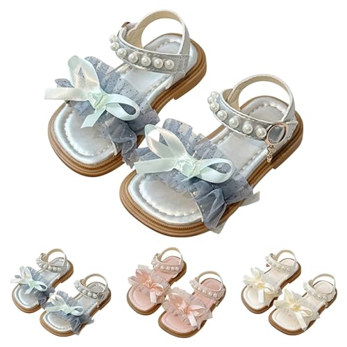 Girls Fashion Bowknot Sandals Summer Beach Outdoor Soft Sole Shoes Pearl Princess Dress Cute Open Toe Casual Flat3