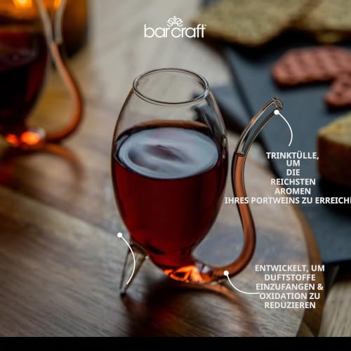 BarCraft Portwein-Trinkgläser, 4er-Set Portweinschöpfer, mundgeblasene Cognac-Gläser, 90ml Fassungsvermögen, 16 x 16 x 13cm, 1 Set – Ansicht 4