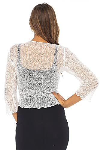 Back From Bali Womens Sheer Shrug Cardigan Lightweight Knit