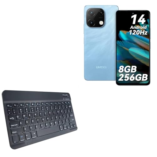 BoxWave Keyboard Compatible with Umidigi Note 100A - SlimKeys Bluetooth Keyboard, Portable Thin with Chiclet-Style Keys - Jet Black