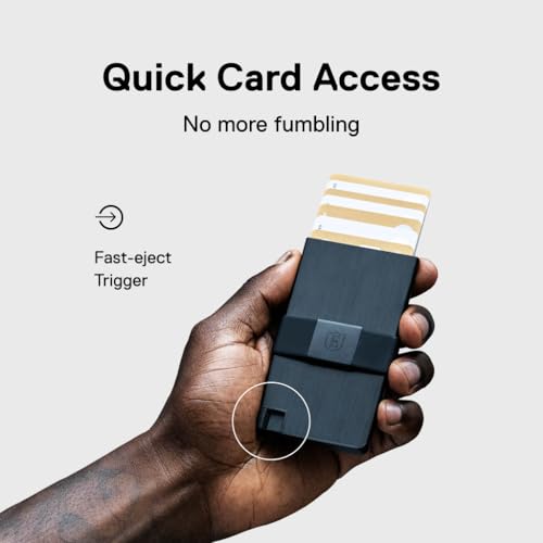 Image of Ekster - Aluminum Cardholder Wallet - Metal Aluminum Wallet for Men - Fits 12 Cards, RFID Blocking Layer, Ultra-Thin, Minimalist, Push Button, Swift Card Access, Expandable, Trackable (Brushed Black)