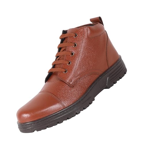 Image of Liberty Warrior 7190-166 Police Boots for Men, Genuine Leather, Single Density PU Sole, Hard Toe, Light Weight, Black & Tan, Sizes-5UK-12UK