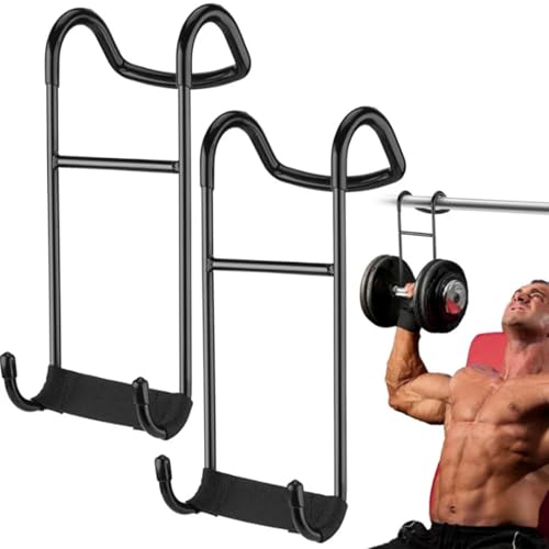 Ganchos de rastreo de mancuernas, ganchos de rastreo de mancuernas para desarrollado, 2 accesorios para soporte | Soporte de capacidad de 225 libras, fijación para pre