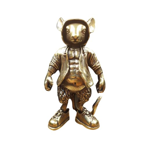 Mascotte Feng Shui Anubis en laiton massif bronzé - Sculpture d'artisanat d'art