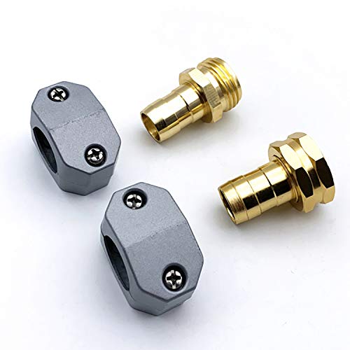 4 Pack Heavy Duty Garden Hose Repair Fittings, Aluminum Mender Female Male Hose Repair Coupler Connector With Clamp, Fits All 3/4 Inch Or 5/8 Inch Garden Hose #TOP2