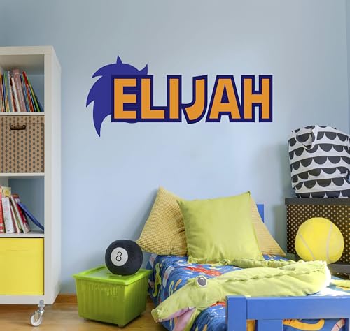 Vinilo decorativo personalizado con nombre y dibujo azul miniatura 5