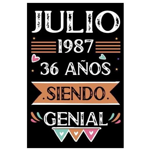 CUADERNO, Julio 1987, 36 Años Siendo Genial: Libro de visitas, cuaderno, 110 páginas de felicitaciones, idea de regalo, regalo Para la esposa, novia, mujer, La madre