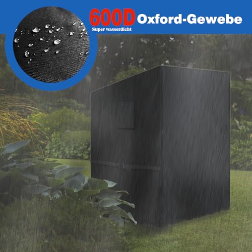 Beach Chair Protective Cover, 600D Oxford, Waterproof, Weatherproof, UV-Resistant Cover, Beach Chair Cover with Ventilation Openings and Adjustable Drawstrings (Black, 135 x 105 x 175/140 cm) - Image 4