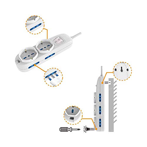 Multipresa 3 uscite 1 presa universale 2 prese
