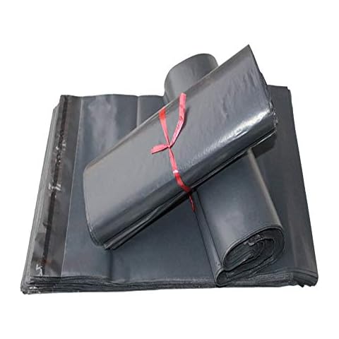 10"x 14" Grey Mailing Strong Bags Self Adhesive Strip, Postage Bags Virgin Plastic Extra Stickness (Pack of 100 Bags) Cover